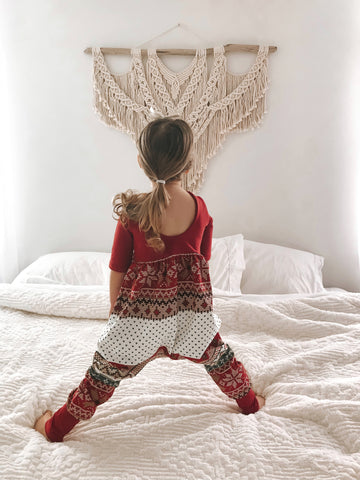 Christmas sweater Low Back Romper